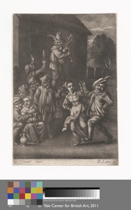 Dancing Peasants by Bernard Lens II, in Mezzotint on moderately thick, moderately textured, cream laid paper. Download this artwork as a high-resolution wallpap — Bernard Lens II Wallpaper