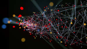 A glowing digital network with colorful lights against a dark background. — Data Wallpaper