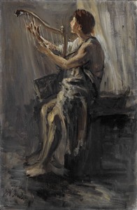 David by Jozef Israëls, created 1899, in canvas; oil paint (paint). Download this artwork as a high-resolution wallpaper for desktop, tablet, or mobile. — Jozef Israëls Wallpaper