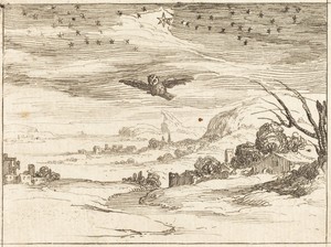 Dawn by Jacques Callot, created 1628, in etching on laid paper. Download this artwork as a high-resolution wallpaper for desktop, tablet, or mobile. — Jacques Callot Wallpaper