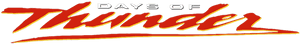 Days of Thunder movie title logo in red and yellow on black background — Thunder Wallpaper