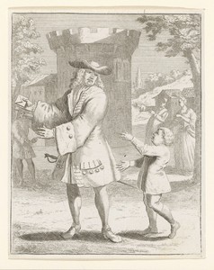 De brieven besteller by Pieter van den Berge, created 1675 - 1737, in paper; engraving. Download this artwork as a high-resolution wallpaper for desktop, tablet — Pieter van den Berge Wallpaper