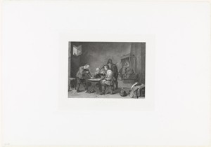 De dobbelaars by Christiaan Lodewijk van Kesteren, created 1861, in paper; chine collé; steel engraving. Download this artwork as a high-resolution wallpaper fo — Christiaan Lodewijk van Kesteren Wallpaper