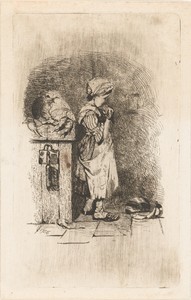 De gebroken pot by Willem Cornelis van Dijk, created 1856, in paper; etching. Download this artwork as a high-resolution wallpaper for desktop, tablet, or mobil — Willem Cornelis van Dijk Wallpaper