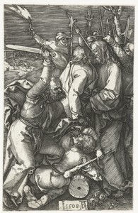 De gevangenneming by Albrecht Dürer, created 1508, in paper; engraving. Download this artwork as a high-resolution wallpaper for desktop, tablet, or mobile. — Albrecht Dürer Wallpaper