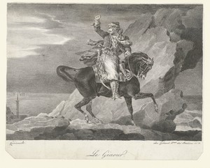 De Giaour by Théodore Géricault, created 1819 - 1823, in paper; lithography. Download this artwork as a high-resolution wallpaper for desktop, tablet, or mobile — Art Picture