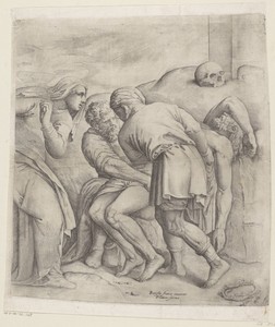 De Graflegging by Battista Franco, created 1508 - 1561, in paper; etching. Download this artwork as a high-resolution wallpaper for desktop, tablet, or mobile. — Battista Franco Wallpaper