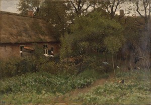 De moestuin by Anton Mauve, created c. 1885 - c. 1888, in canvas; oil paint (paint). Download this artwork as a high-resolution wallpaper for desktop, tablet, o — Anton Mauve Wallpaper