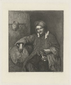 De oude drinker by Johannes Arnoldus Boland, created 1875 - 1876, in paper; chine collé; etching. Download this artwork as a high-resolution wallpaper for deskt — Johannes Arnoldus Boland Wallpaper