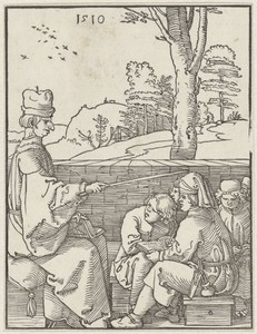 De schoolmeester by Albrecht Dürer, created 1510, in paper; houtsnede. Download this artwork as a high-resolution wallpaper for desktop, tablet, or mobile. — Albrecht Dürer Wallpaper