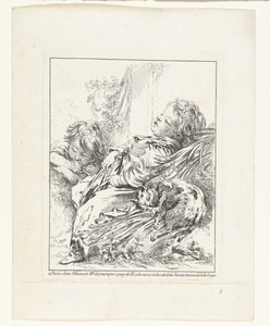 De slaap by François Boucher, created 1730 - 1740, in paper; etching. Download this artwork as a high-resolution wallpaper for desktop, tablet, or mobile. — Art Picture