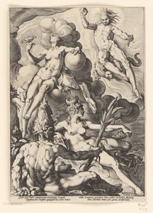 De vier elementen by Jacob Matham, created 1588, in paper; engraving. Download this artwork as a high-resolution wallpaper for desktop, tablet, or mobile. — Jacob Matham Wallpaper