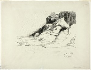 Dead Child by Camille Pissarro, created 1874, in Lithograph in black on grayish-ivory wove China paper. Download this artwork as a high-resolution wallpaper for — Art Picture