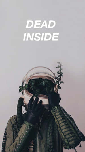 A person in an astronaut suit overgrown with ivy with text dead inside. — Dark Souls 3 Picture