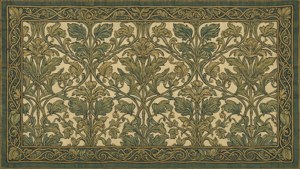 Carta da parati Art Nouveau di lusso con intricati viti intrecciate e fogliame stilizzato di John Henry Dearle