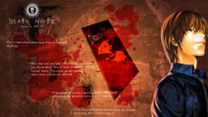 Karakter anime L dari Death Note dengan aturan yang ditulis di dinding berlumuran darah. — Dying Light Wallpaper