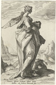 Debora by Jacob Matham, created 1588, in paper; engraving. Download this artwork as a high-resolution wallpaper for desktop, tablet, or mobile. — Jacob Matham Wallpaper
