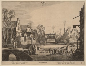 December by Jan van de Velde (II), in etching. Download this artwork as a high-resolution wallpaper for desktop, tablet, or mobile.