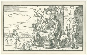 December by Dirck de Bray, created 1635 - 1694, in paper; houtsnede. Download this artwork as a high-resolution wallpaper for desktop, tablet, or mobile. — Dirck de Bray Wallpaper