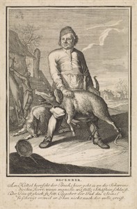 December by Caspar Luyken, created 1698 - 1702, in paper; etching; engraving. Download this artwork as a high-resolution wallpaper for desktop, tablet, or mobil — Travel Wallpaper