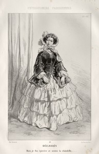 Déclassés by Paul Gavarni, created c. 1858, in lithograph. Download this artwork as a high-resolution wallpaper for desktop, tablet, or mobile. — Painting Picture