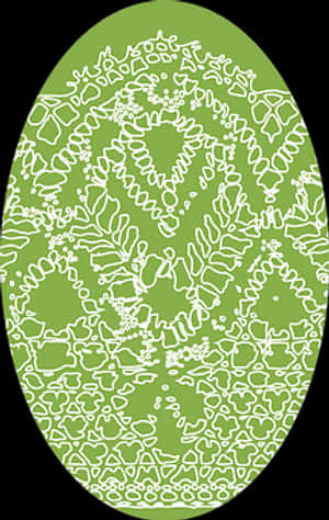 Papel de parede verde oval com padrões florais e de videira brancos de renda — Imagens de ovos de páscoa Fotos