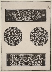 Decorative Panels by Peter Flötner, created 1546, in woodcut on laid paper. Download this artwork as a high-resolution wallpaper for desktop, tablet, or mobile.