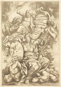 Dedication Plate by Theodor Vercruys, in etching on laid paper [restrike]. Download this artwork as a high-resolution wallpaper for desktop, tablet, or mobile.