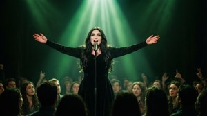 En kraftfuld sceneoptræden tapet af Elphaba, der synger 'Defying Gravity' fra Wicked.
