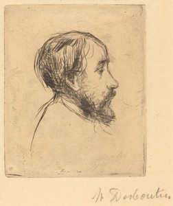 Degas by Marcellin Gilbert Desboutin, created 1875, in drypoint on laid paper. Download this artwork as a high-resolution wallpaper for desktop, tablet, or mobi — Marcellin Gilbert Desboutin Wallpaper