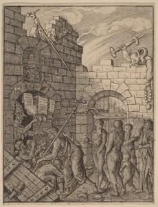 Descent into Hell by Wenceslaus Hollar, in etching. Download this artwork as a high-resolution wallpaper for desktop, tablet, or mobile. — Wenceslaus Hollar Wallpaper