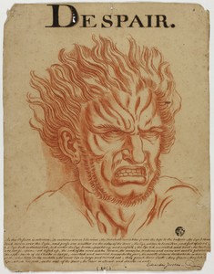 Despair by Eduardus Jacobus, created after 1698, in Red chalk, with touches of graphite, on tan laid paper. Download this artwork as a high-resolution wallpaper — Eduardus Jacobus Wallpaper