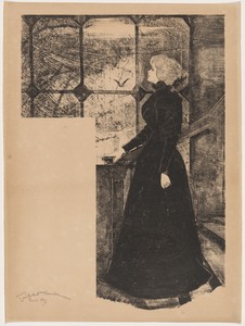 Deuils (Mourning Clothes) by Emile Coulon, created 1895, in lithograph in black on thin japan paper. Download this artwork as a high-resolution wallpaper for de — Emile Coulon Wallpaper