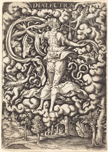 Dialectica (Dialectics) by Virgilius Solis, in engraving. Download this artwork as a high-resolution wallpaper for desktop, tablet, or mobile. — Virgilius Solis Wallpaper