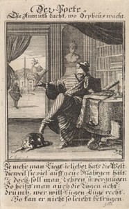 Dichter by Caspar Luyken, created 1711, in paper; etching. Download this artwork as a high-resolution wallpaper for desktop, tablet, or mobile. — Art Wallpaper