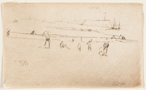 Dieppe by James McNeill Whistler, created 1885, in Etching and drypoint in black ink on ivory laid paper. Download this artwork as a high-resolution wallpaper f — Art Picture
