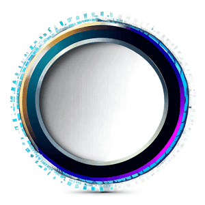 Cirkulær digital grænseflade med glødende neonikoner og gradientbaggrund — 4K Vector Baggrunde