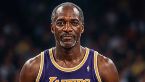 Potret lukisan digital James Worthy dengan pencahayaan lembut dan detail