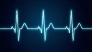 Dot matrix EKG på mörkblå