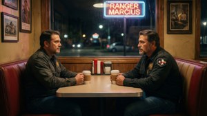 Rangers Marcus und Alberto besprechen den Fall in einem Diner.