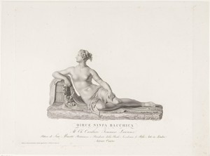 Dirce by Angelo Bertini, created 1793 - 1838, in paper; engraving. Download this artwork as a high-resolution wallpaper for desktop, tablet, or mobile. — Angelo Bertini Wallpaper