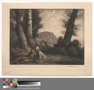 Distant HIlls by William Strang, in Etching and mezzotint on thick, slightly textured, beige wove paper. Download this artwork as a high-resolution wallpaper fo — Art Picture