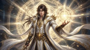 Laxus Dreyar invoca Fairy Law, circondato da un cerchio magico radiante.
