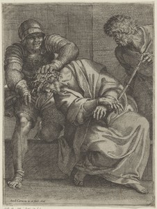 Doornenkroning by Annibale Carracci, created 1606, in paper; etching. Download this artwork as a high-resolution wallpaper for desktop, tablet, or mobile. — Annibale Carracci Wallpaper