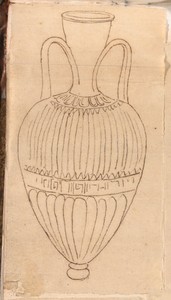 Double-Handled Vase by Jacques-Louis David, created 1775/80, in transfer tracing on oiled laid paper. Download this artwork as a high-resolution wallpaper for d — Jacques-Louis David Wallpaper