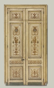 Double-Leaf Door by Pierre Rousseau, created 1790s, in oil on wood. Download this artwork as a high-resolution wallpaper for desktop, tablet, or mobile. — Pierre Rousseau Wallpaper