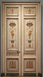 Double-Leaf Doors by Pierre Rousseau, created 1790s, in oil on wood. Download this artwork as a high-resolution wallpaper for desktop, tablet, or mobile. — Pierre Rousseau Wallpaper