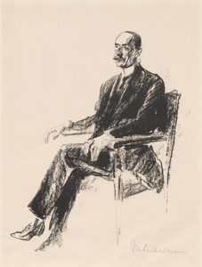 Dr. Burchard by Max Liebermann, in lithograph in black on laid paper. Download this artwork as a high-resolution wallpaper for desktop, tablet, or mobile. — Max Liebermann Wallpaper