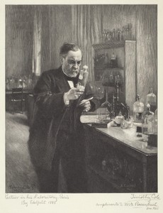 Dr. Pasteur by Timothy Cole, created 1925, in wood engraving. Download this artwork as a high-resolution wallpaper for desktop, tablet, or mobile. — Art Wallpaper