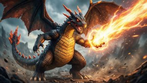 Dragapult lädt Draco Meteor in einer epischen Kampfhaltung auf.